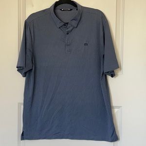 Travis Mathew Blue Microcheck Golf Polo Large